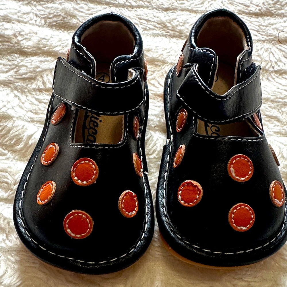 Black and Orange Kids Shoes